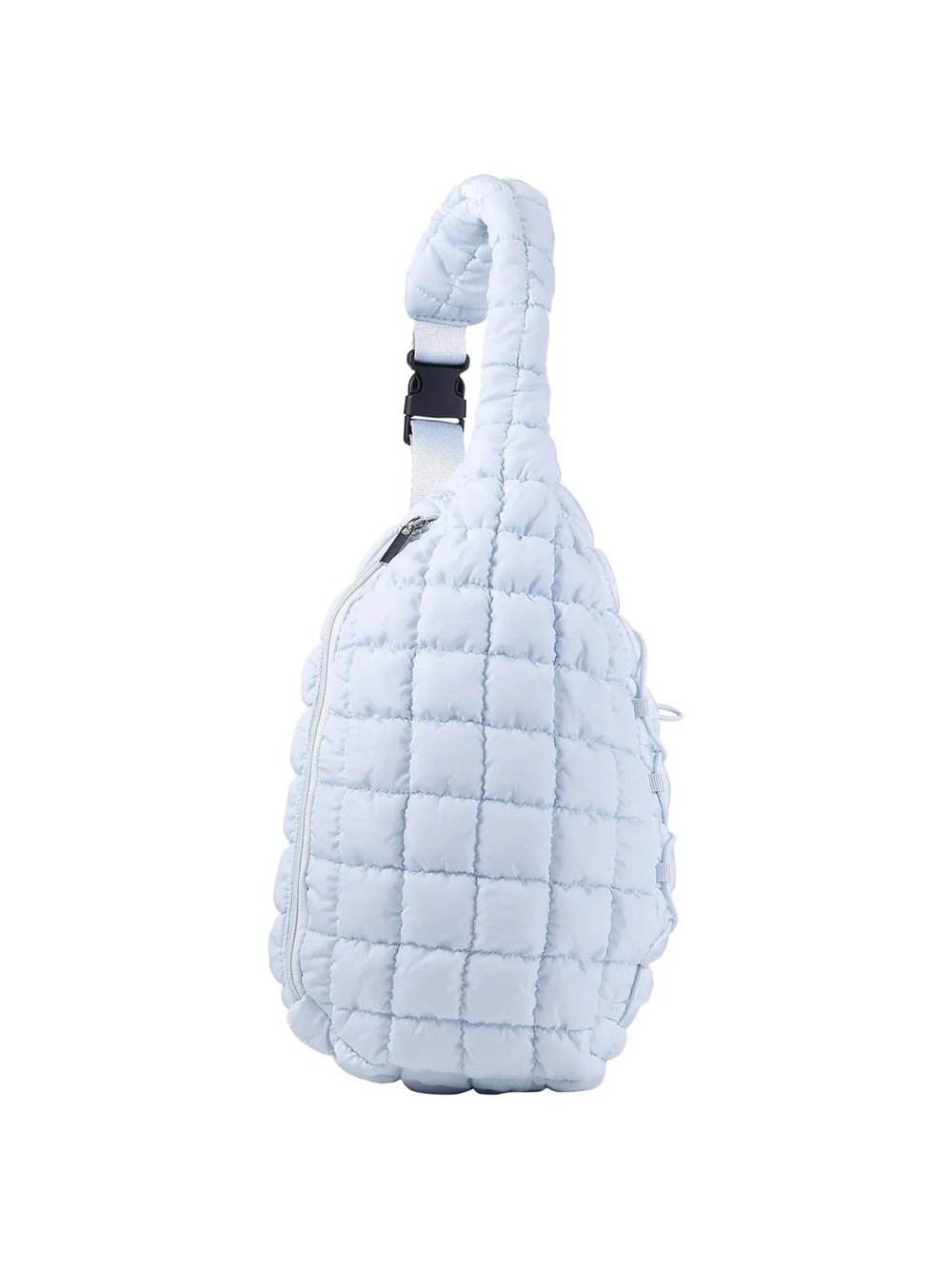 Quilted Puffer Light Blue Crossbody Sling Bag - Sleek Women's Shoulder Bag